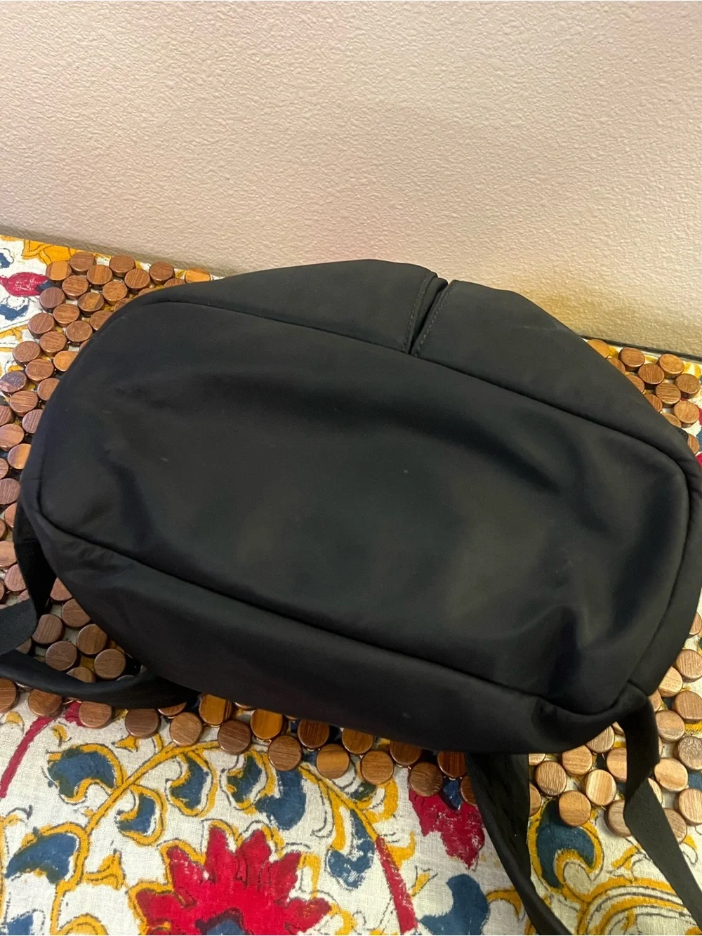 Kate Spade Clark Court Matty Backpack Nylon Black Pink Red Stripe